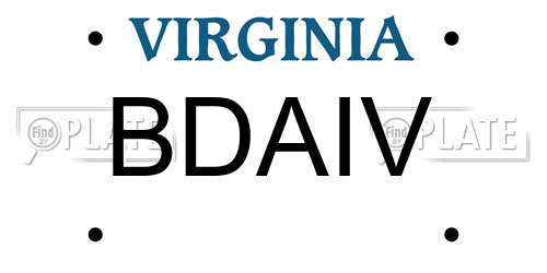 BDAIV Virginia License Plate