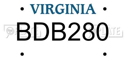 BDB280 Virginia License Plate