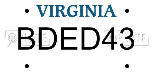 BDED43 Virginia License Plate