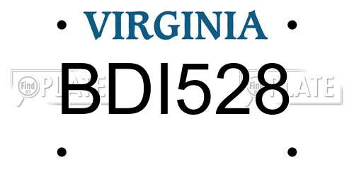 BDI528 Virginia License Plate