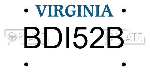 BDI52B Virginia License Plate