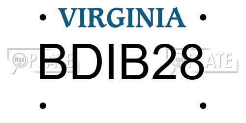 BDIB28 Virginia License Plate