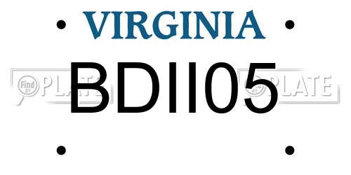 BDII05 Virginia License Plate