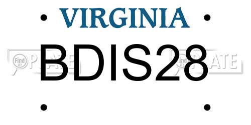 BDIS28 Virginia License Plate