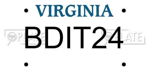 BDIT24 Virginia License Plate