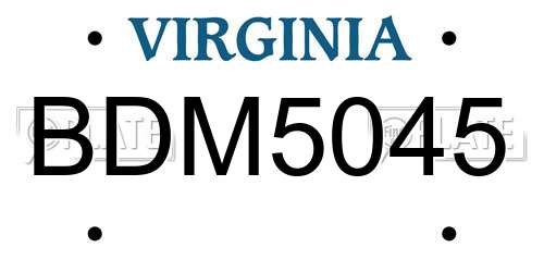 BDM5045 Virginia License Plate