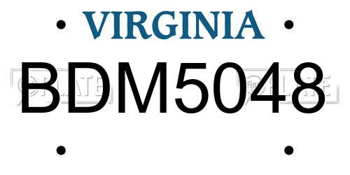BDM5048 Virginia License Plate