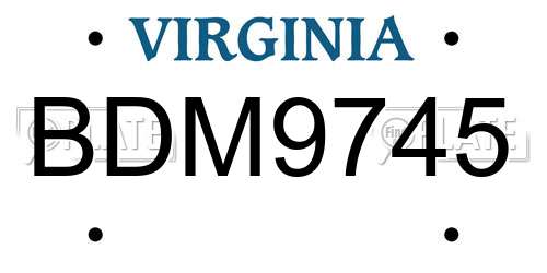 BDM9745 Virginia License Plate