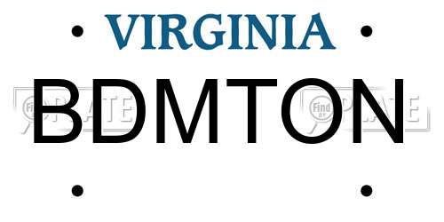 BDMTON Virginia License Plate