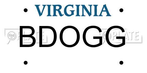 BDOGG Virginia License Plate