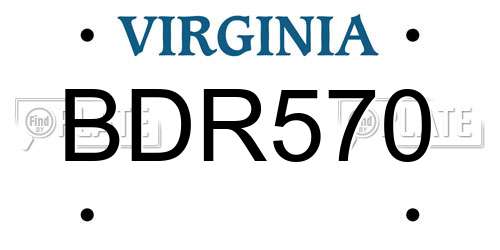 BDR570 Virginia License Plate
