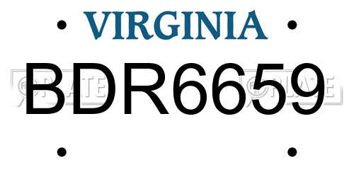 BDR6659 Virginia License Plate