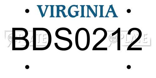 BDS0212 Virginia License Plate
