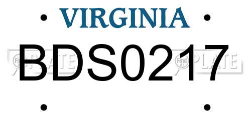 BDS0217 Virginia License Plate