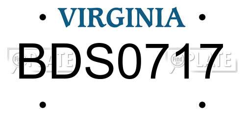 BDS0717 Virginia License Plate