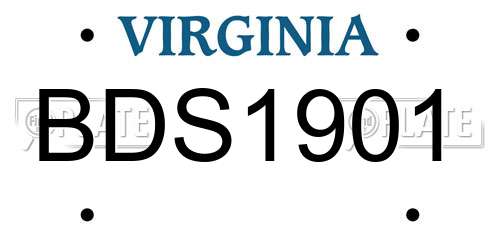 BDS1901 Virginia License Plate