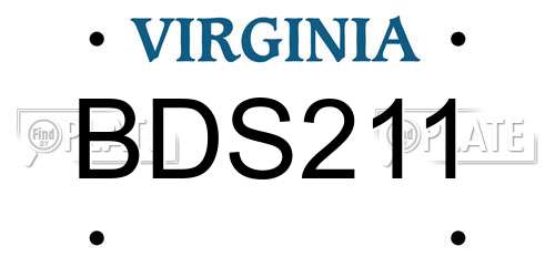 BDS211 Virginia License Plate