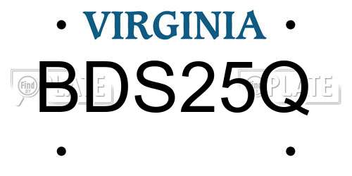 BDS25Q Virginia License Plate