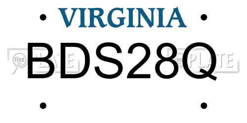 BDS28Q Virginia License Plate