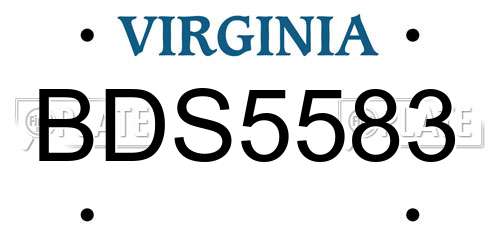 BDS5583 Virginia License Plate