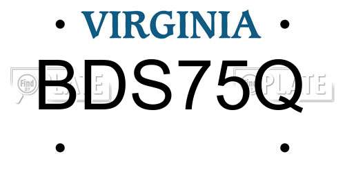 BDS75Q Virginia License Plate