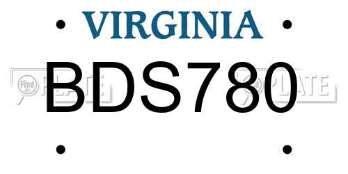 BDS780 Virginia License Plate
