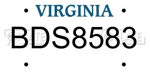 BDS8583 Virginia License Plate