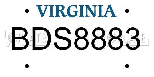 BDS8883 Virginia License Plate