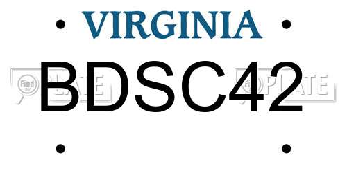 BDSC42 Virginia License Plate