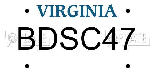 BDSC47 Virginia License Plate