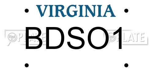 BDSO1 Virginia License Plate