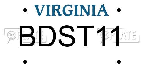 BDST11 Virginia License Plate