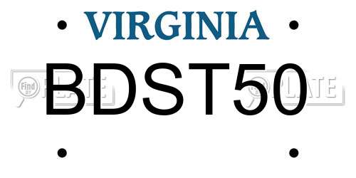 BDST50 Virginia License Plate