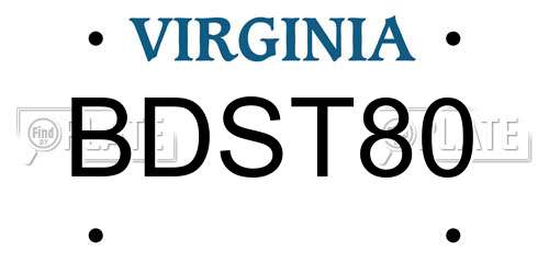 BDST80 Virginia License Plate
