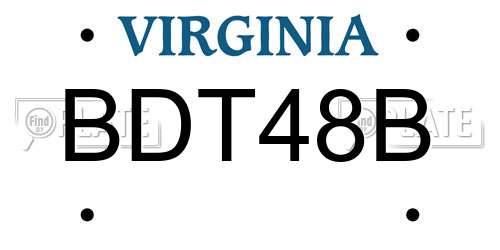 BDT48B Virginia License Plate