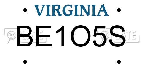 BE1O5S Virginia License Plate