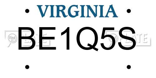 BE1Q5S Virginia License Plate