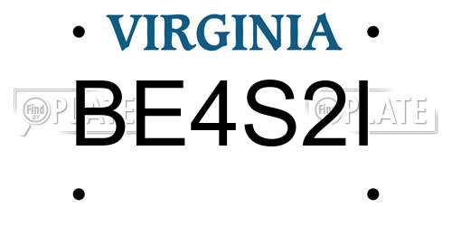 BE4S2I Virginia License Plate