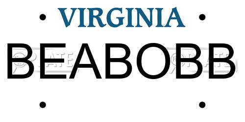 BEABOBB Virginia License Plate