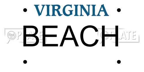 BEACH Virginia License Plate