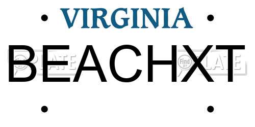 BEACHXT Virginia License Plate
