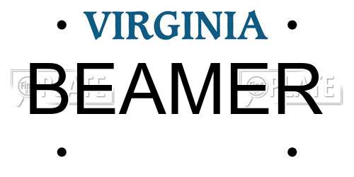 BEAMER Virginia License Plate