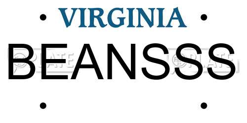 BEANSSS Virginia License Plate