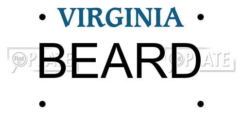 BEARD Virginia License Plate