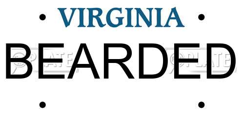 BEARDED Virginia License Plate