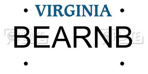 BEARNB Virginia License Plate
