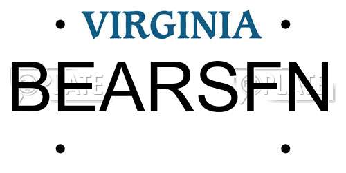 BEARSFN Virginia License Plate