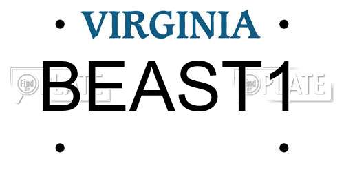 BEAST1 Virginia License Plate