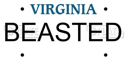 BEASTED Virginia License Plate