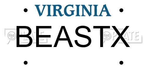 BEASTX Virginia License Plate